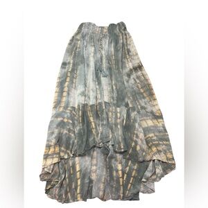 Malibu Bum Tie-Dye Boho Maxi Skirt | Smocked Waist Tiered Flowy Festival Skirt